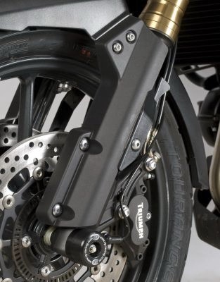 Padací chrániče přední vidlice R&G Racing pro motocykly TRIUMPH Tiger 1200 Explorer, černé (pár)
